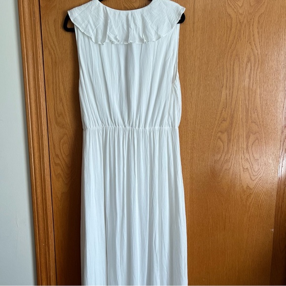 Charles Henry size 1X white ruffle surplus midi dress - Picture 5 of 10